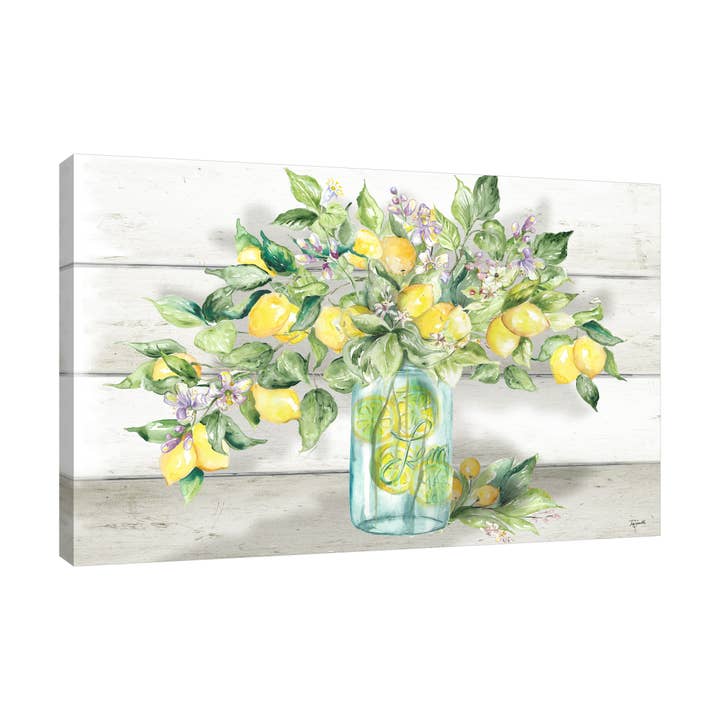 Branches de citron dans le pot maçon Shiplap Galerie Toile enveloppée pour la vente par Jaxson Rea