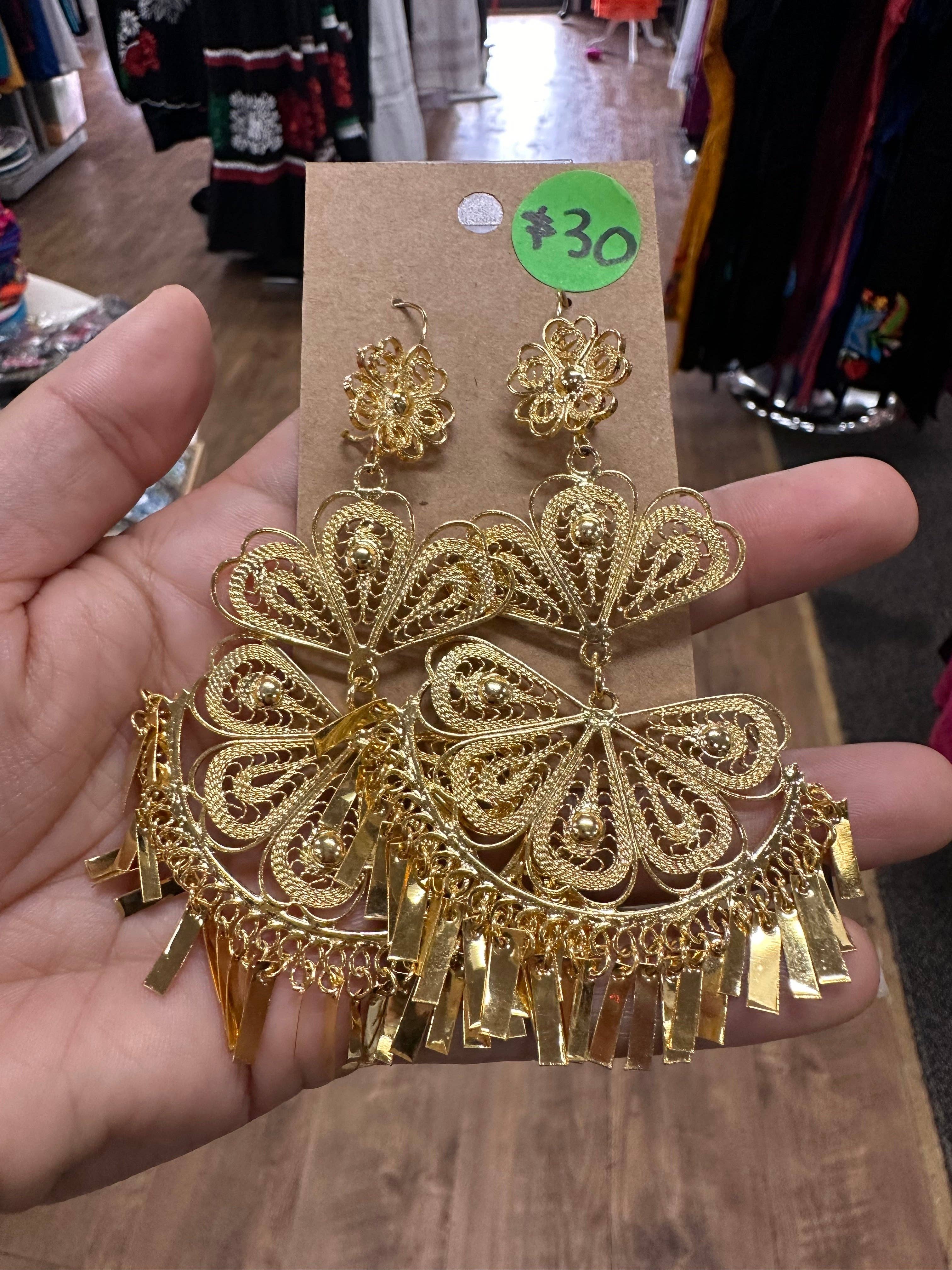 Cielito Lindo - Wholesale Dangle Earrings - Authentic Oaxaca Filigree Folklorico Earrings - Large2