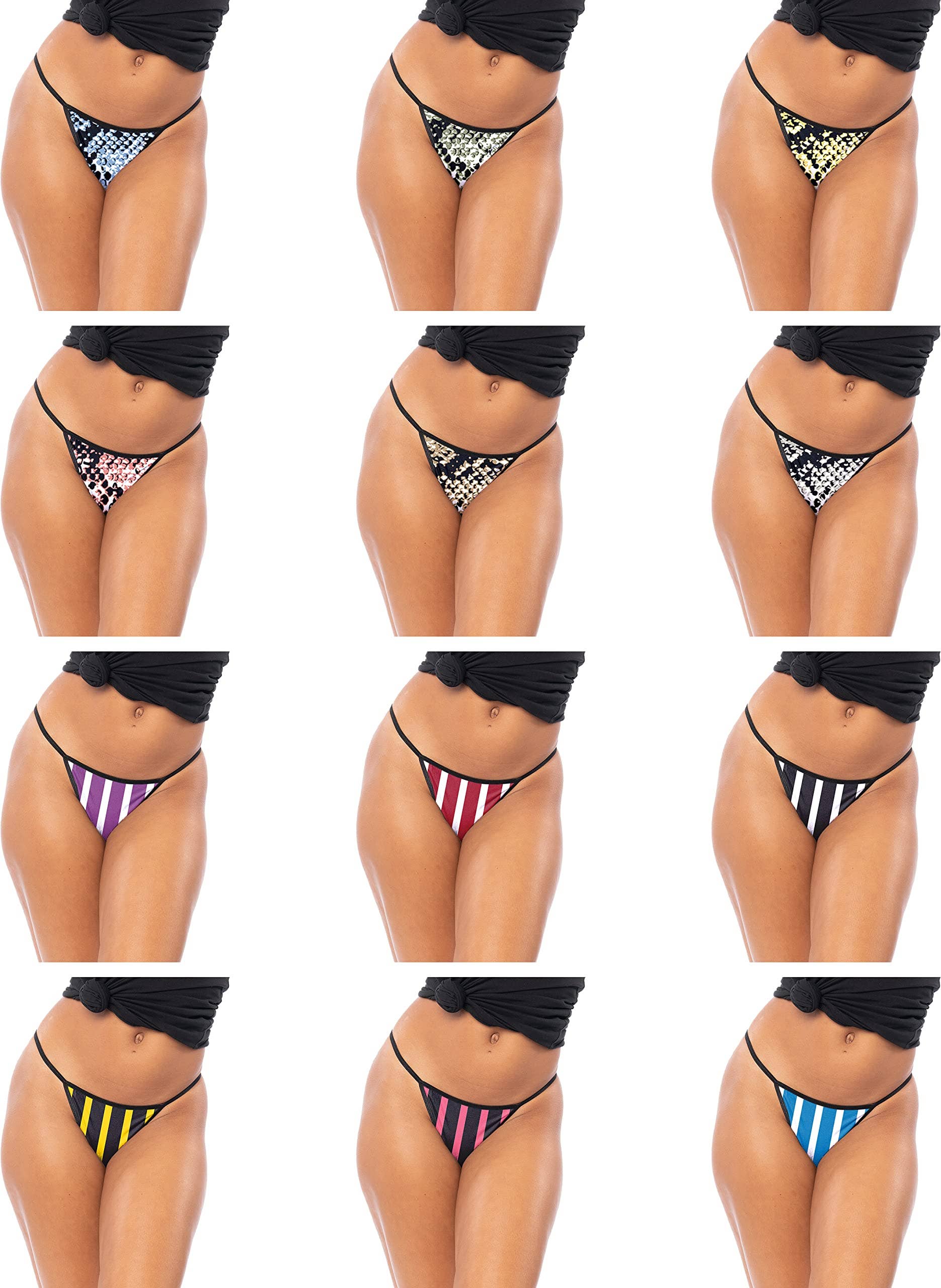 I-Wear Brands - Wholesale Underwear - Women's - 12 Pack Women's Sexy G-String Bikini T-Back Thong Underwear0