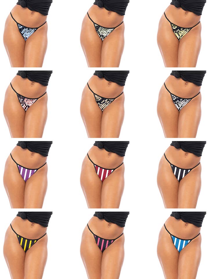 I-Wear Brands - Wholesale Underwear – Women's - 12 Pack Women's Sexy G-String Bikini T-Back Thong Underwear