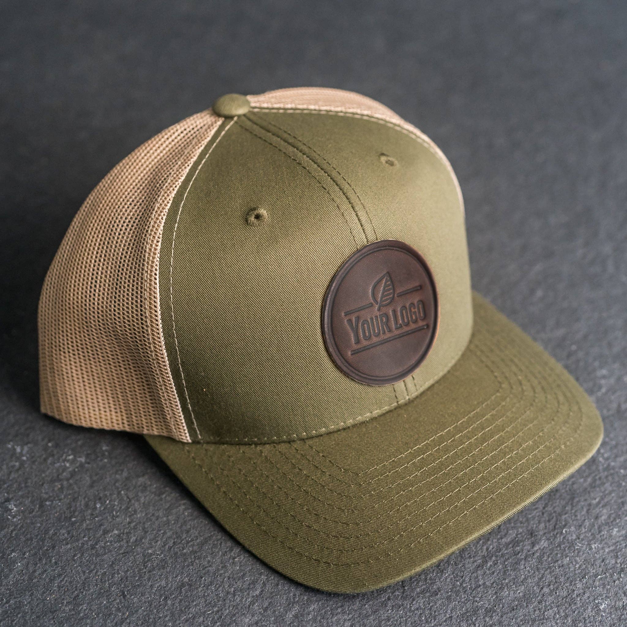 Ox & Pine - Wholesale Trucker Hat - Unisex - Your Logo on a Leather Patch Trucker Style Hat3