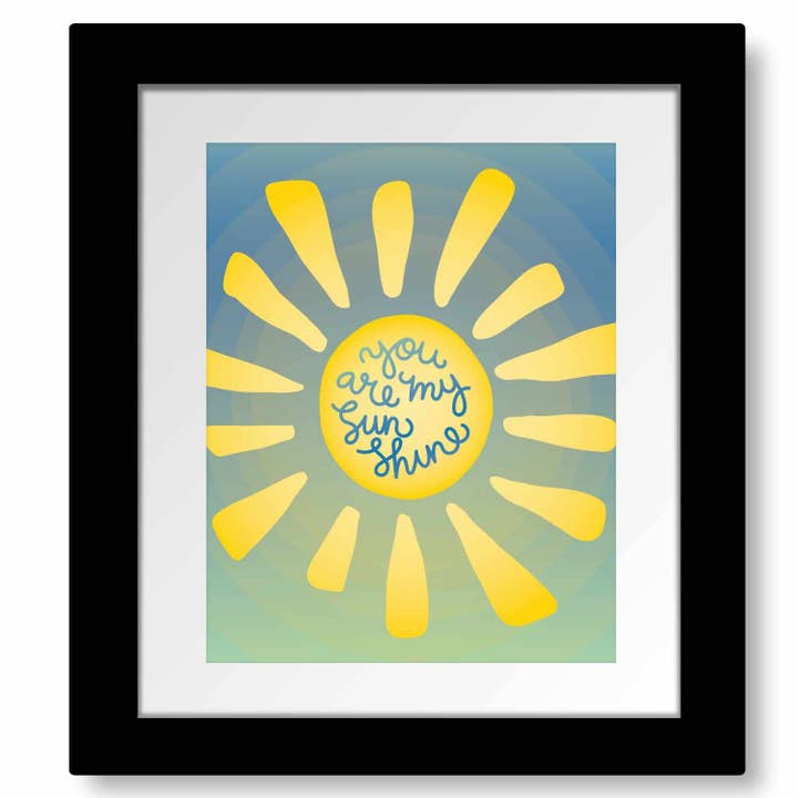 You are My Sunshine - Song Lyric Poster Art Kids Playroom for wholesale by Song Lyrics Art