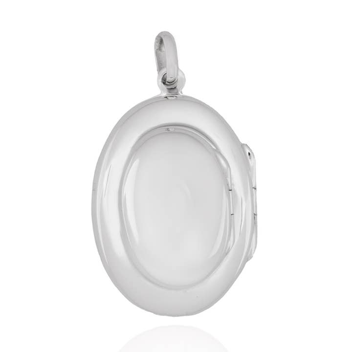 Sølv almindelig dobbelt oval medaljon 20,5 mm x 33,5 mm for engroshandel hos Aurora Jewels