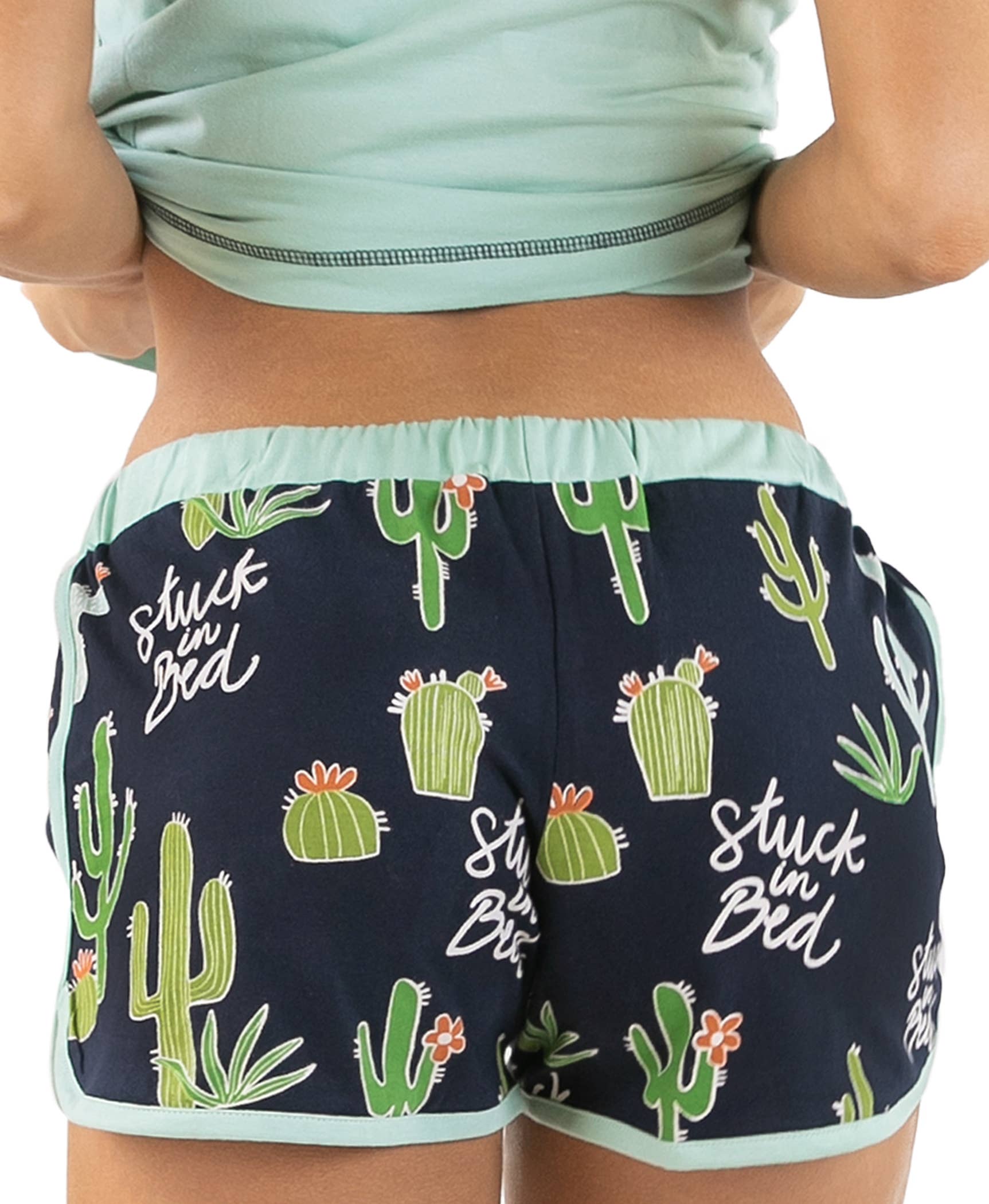 Lazy One - Wholesale Sleepwear Bottom - Women's - Stuck In Bed Blue Women's PJ Shorts3