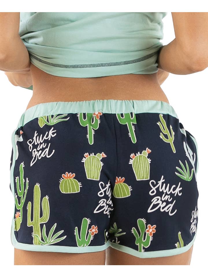 Lazy One - Wholesale Sleepwear Bottom - Women's - Stuck In Bed Blue Women's PJ Shorts3