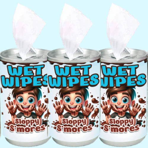 The S'mores Company - Wholesale Face & Body Wipes - Wet Wipes - Messy S'mores Collection - 16 Mini Cans in PDQ5