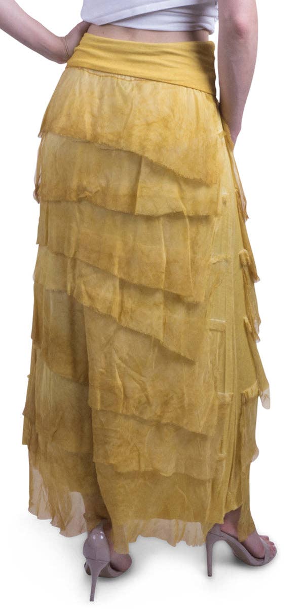 Gigi Moda - Vente Jupe – femme - Jupe volantée longue en soie49