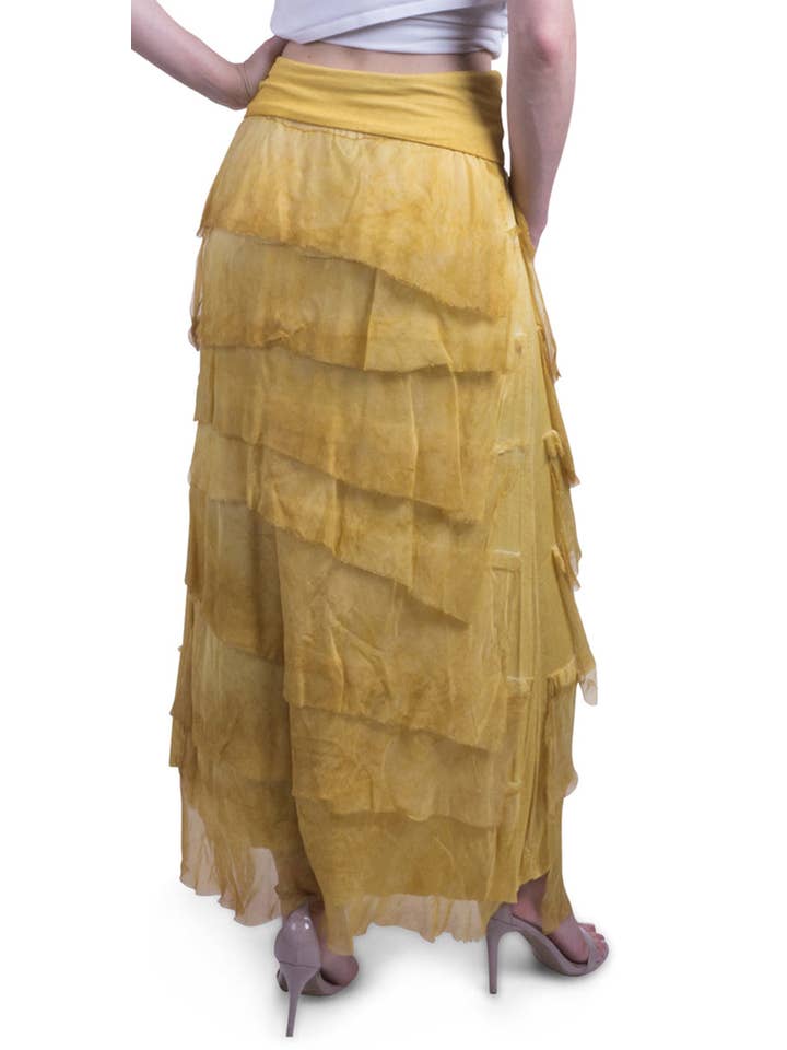 Gigi Moda - Vente Jupe – femme - Jupe volantée longue en soie49