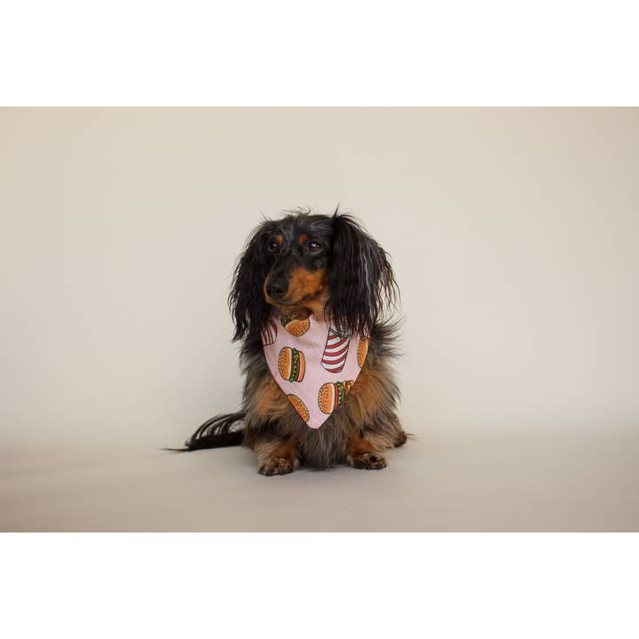 Dapple Dog Designs - Venta al por mayor Bandana - Perros - Bandana para perro con diseño de hamburguesas - Uso diario7