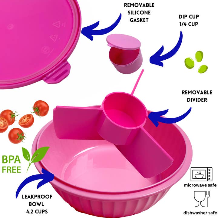 Yumbox - Wholesale Lunch Bag/Box - Kids - Poke Bowl with 3 Part Divider - Guava Pink1