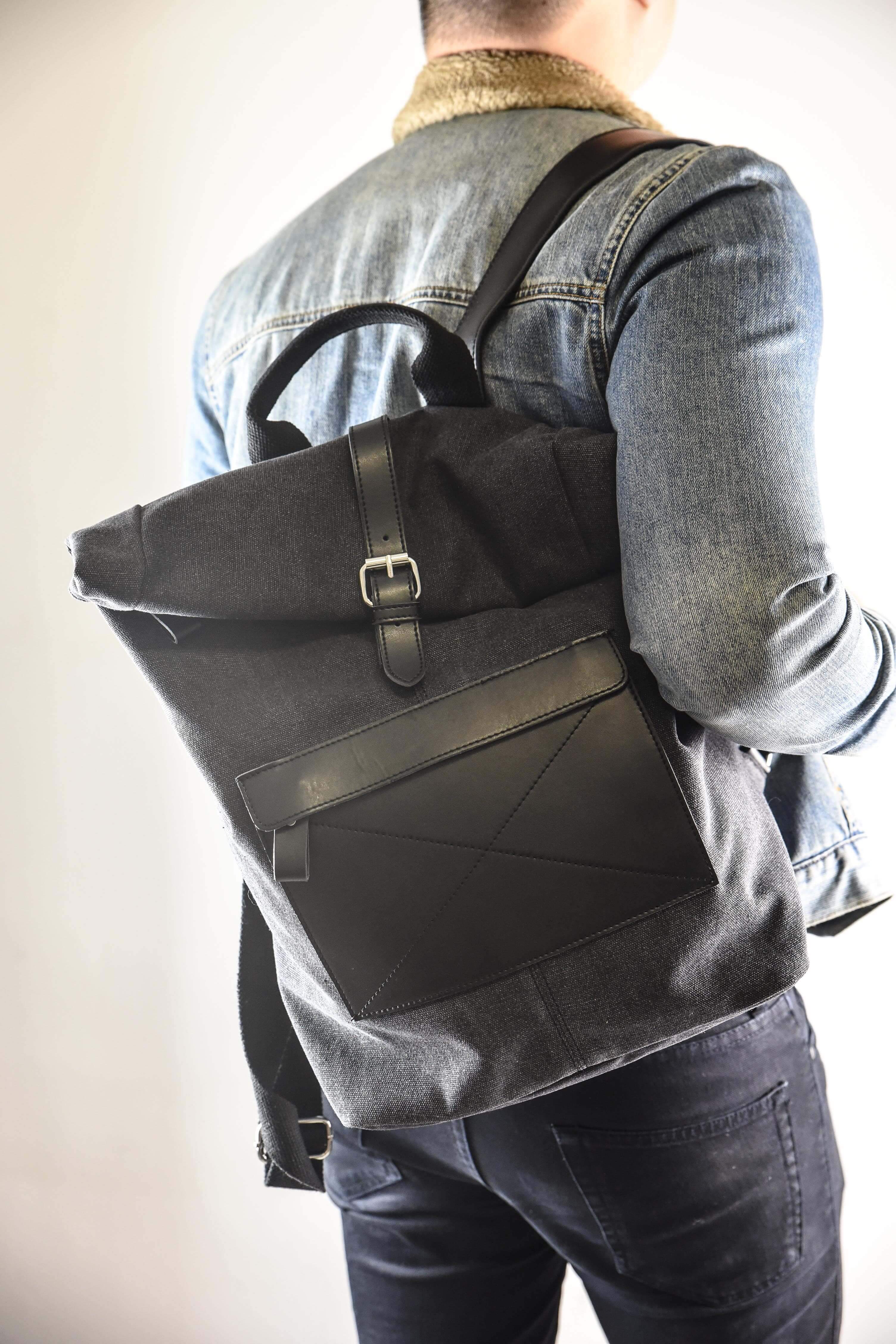 ZEDE PARIS – wholesale Ryggsäck - Dam – BASTILLE - Ryggsäck i canvas och läder10