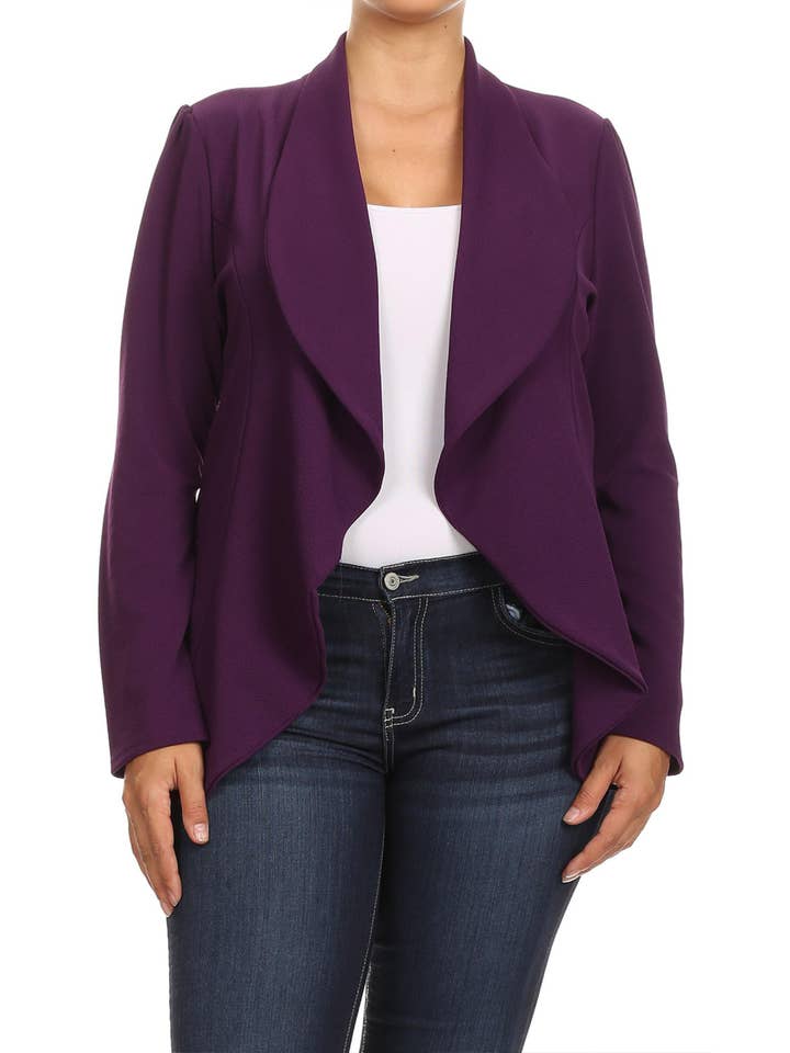 MOA COLLECTION – Blazer - Mulher por atacado – Jaqueta feminina sólida de mangas compridas para escritório36