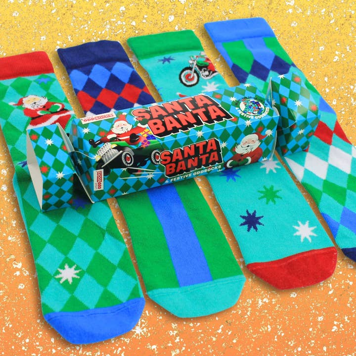 Sock Academy – wholesale Socks – Men's – SANTA BANTA - 4 Odd Socks Christmas Cracker |United Oddsocks10