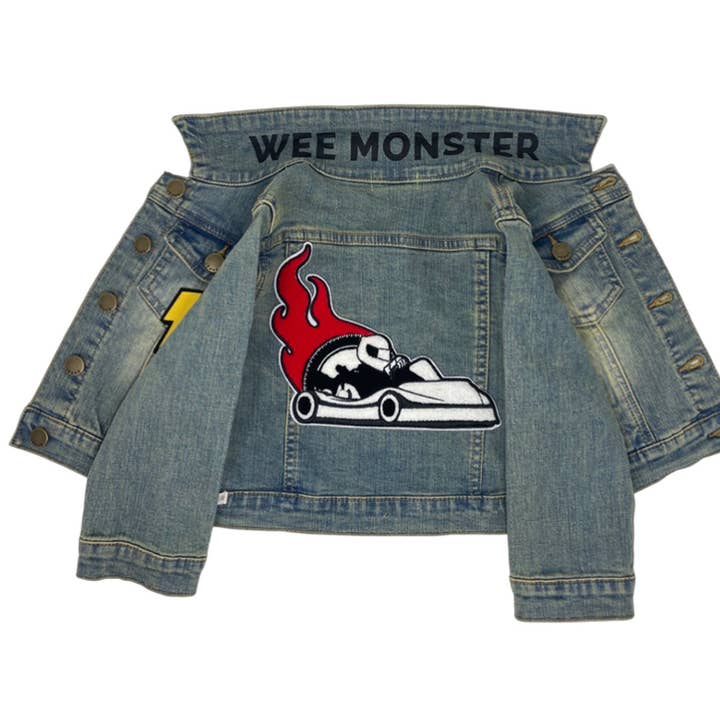 Race Car Blå Denimjakke for engroshandel hos Wee Monster
