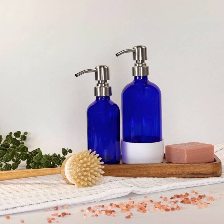 Cobalt Blue Glass Dispenser Bottle for wholesale by Blush Apothecary