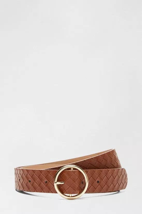 Femme Luxe – wholesale Belt – Women's – Brown Woven Embossed Belt - Raven2