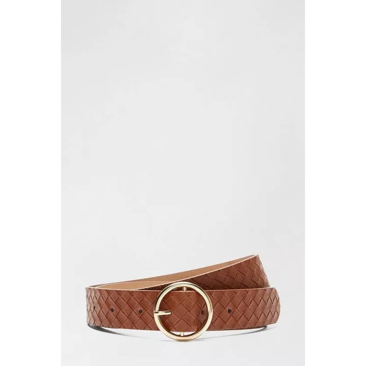 Femme Luxe – wholesale Belt – Women's – Brown Woven Embossed Belt - Raven2