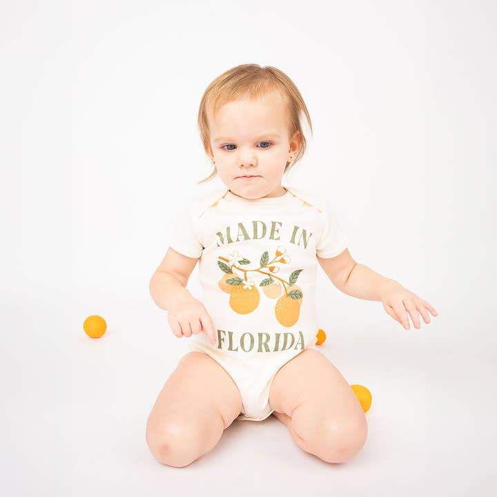 Emerson and Friends - Wholesale Bodysuit (Non-Footed) - Baby - Made in Florida Oranges Cotton Onesie Florida Baby Gift0