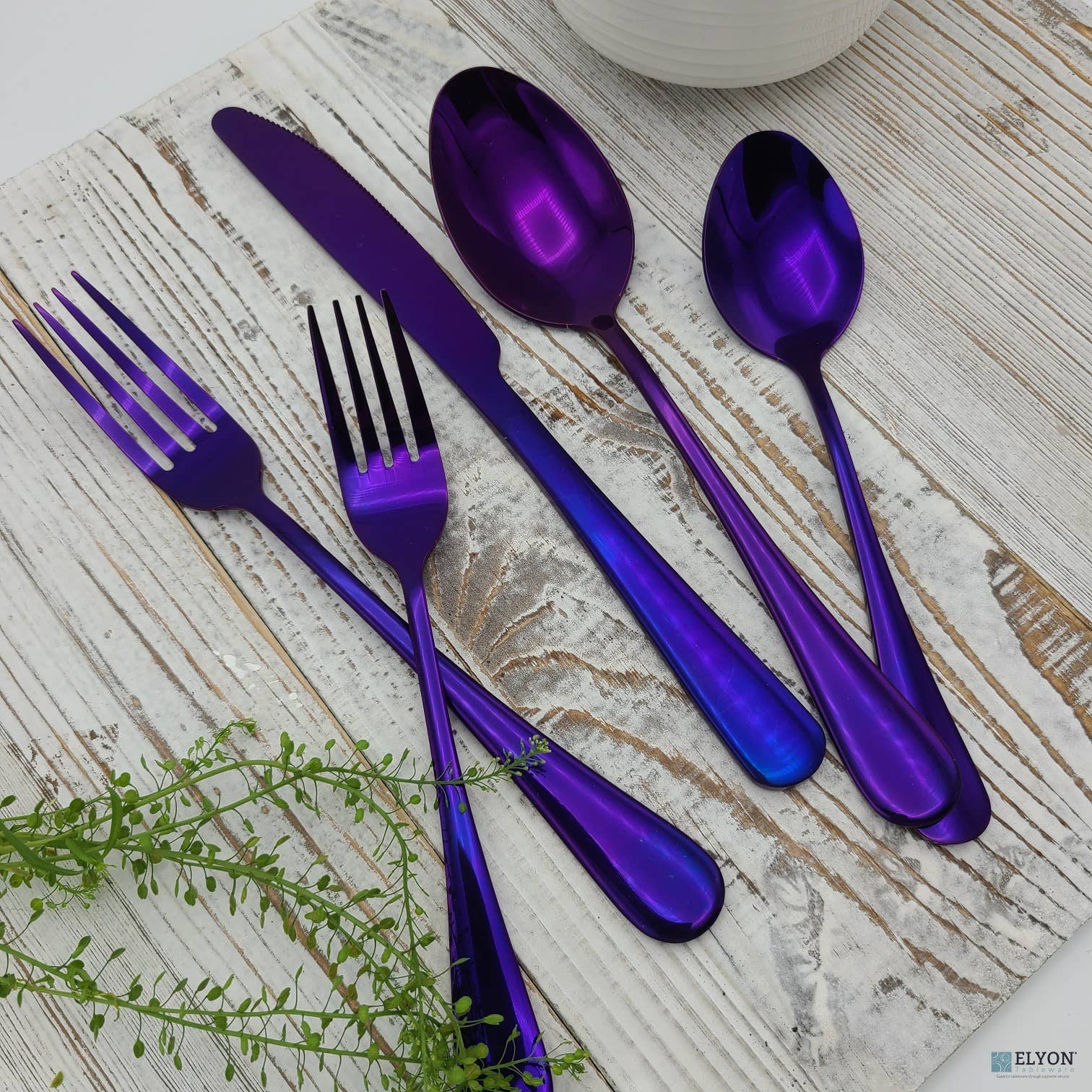 Elyon Tableware® - Wholesale Flatware Set - 20-Piece Colored Flatware Set Stainless Steel Service for 420