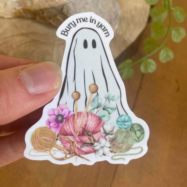 Tangled Up In Hue - Wholesale Sticker - Sticker - Bury Me in Yarn Ghostie3