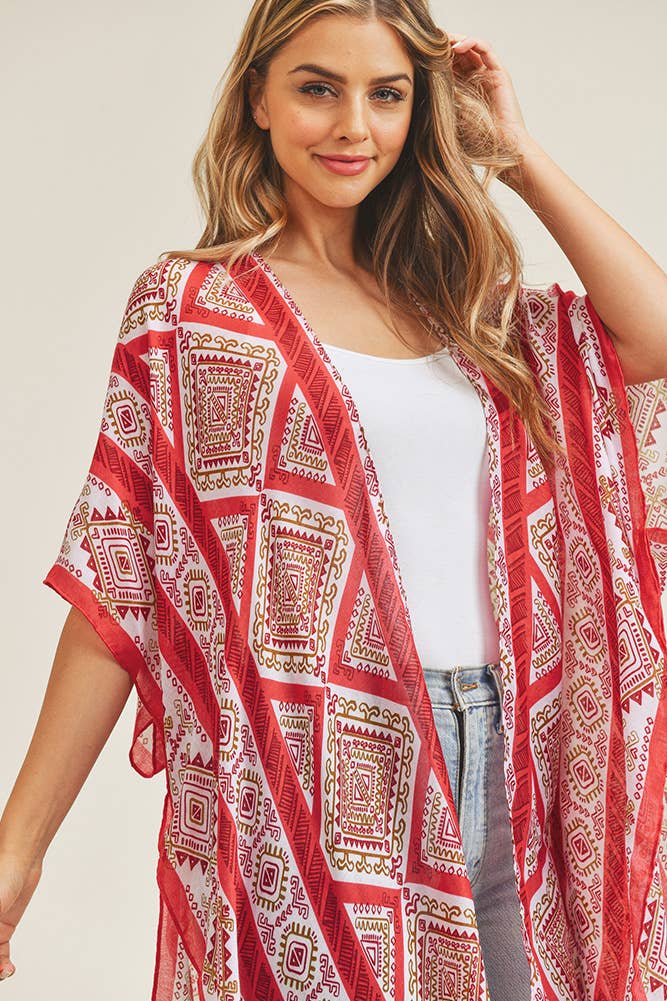 Hana - Wholesale Kimono - Women's - Tribal Pattern Summer Kimono Cover Up15