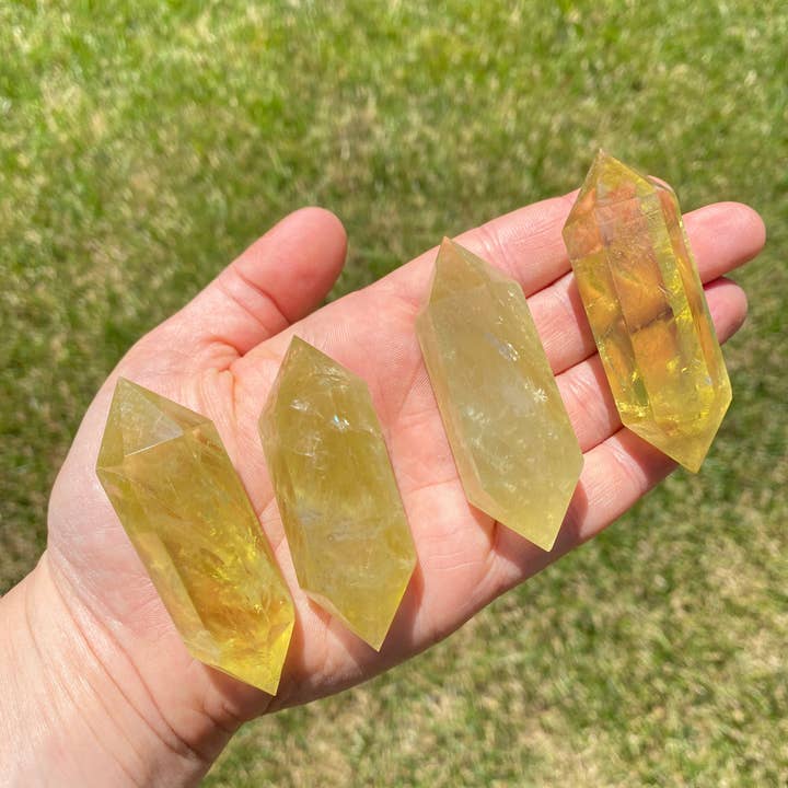 New Moon Beginnings - Wholesale Spiritual Stone/Crystal - Lemon Quartz Double Terminated Point - Polished Crystal