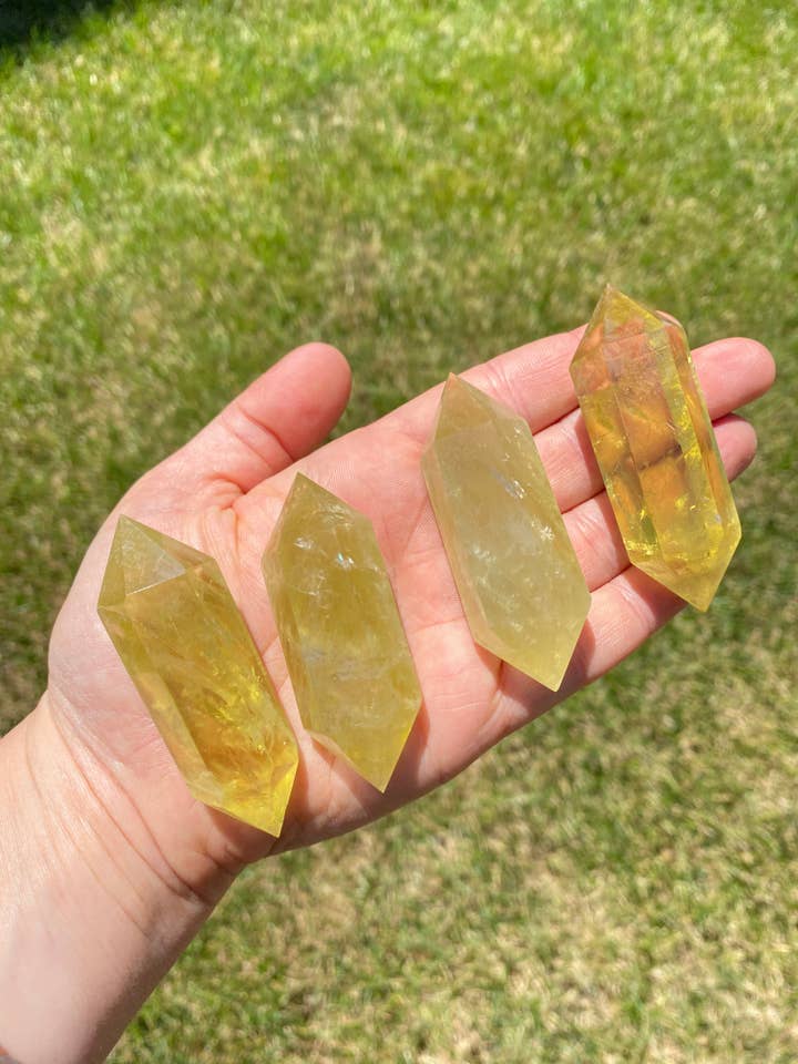 Lemon Quartz Double Terminated Point - Polished Crystal for wholesale by New Moon Beginnings
