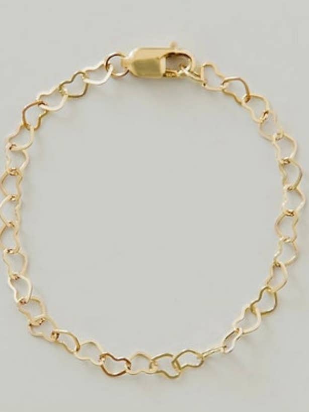 14k gold filled tiny hearts bracelet for wholesale by LITTLELUNDSCO