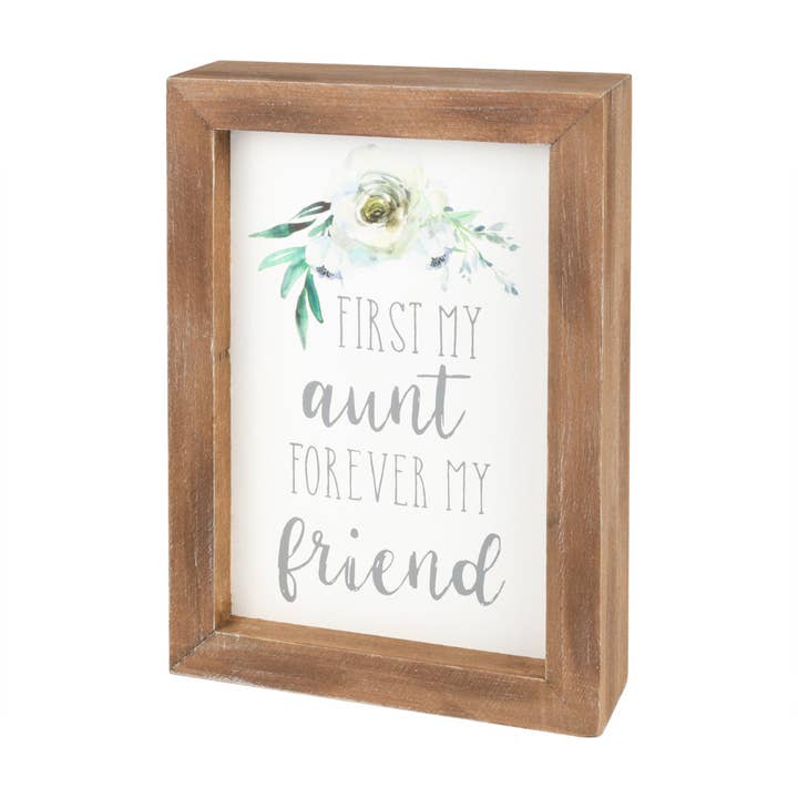 SW-1403 - First My Aunt Forever My Friend Framed Wall Sign for wholesale by Collins Painting & Design