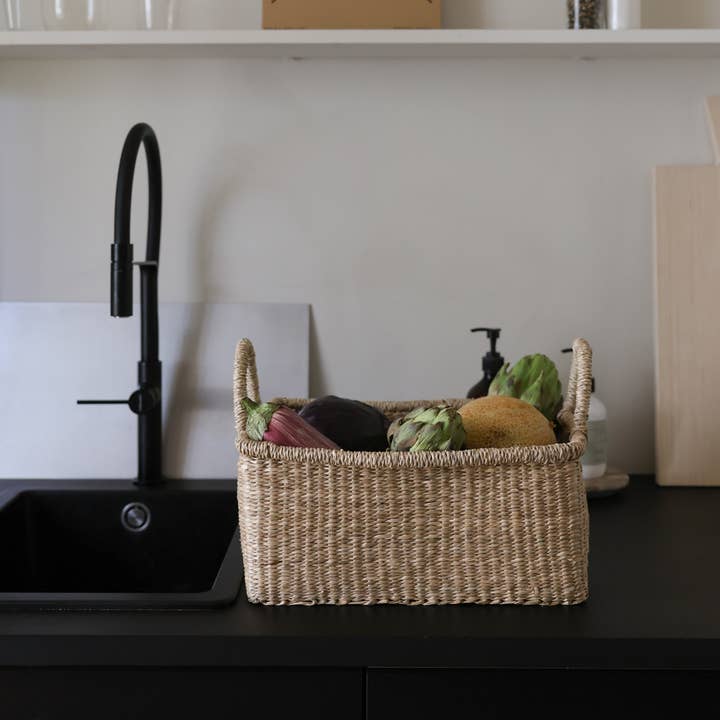 SUNNY HOME - Wholesale Basket - Seagrass Basket with Handles – Lima Rectangular Large0