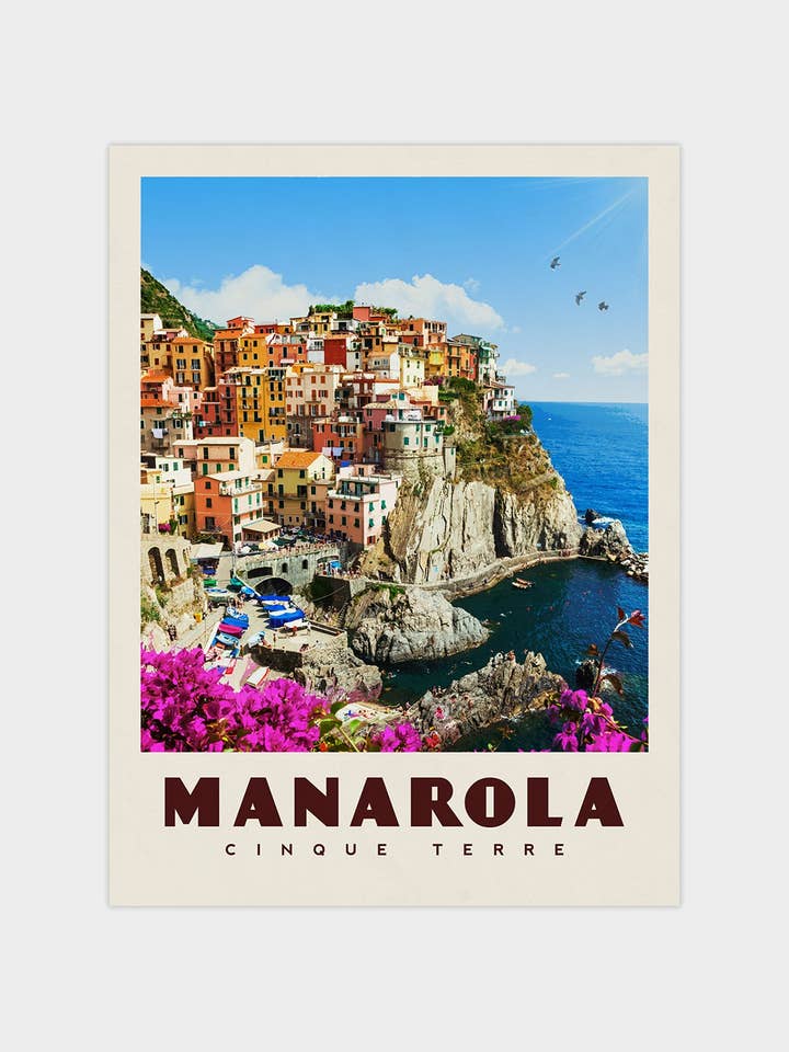 Manarola, Italy - Vintage Travel Print for wholesale by Vintaprints