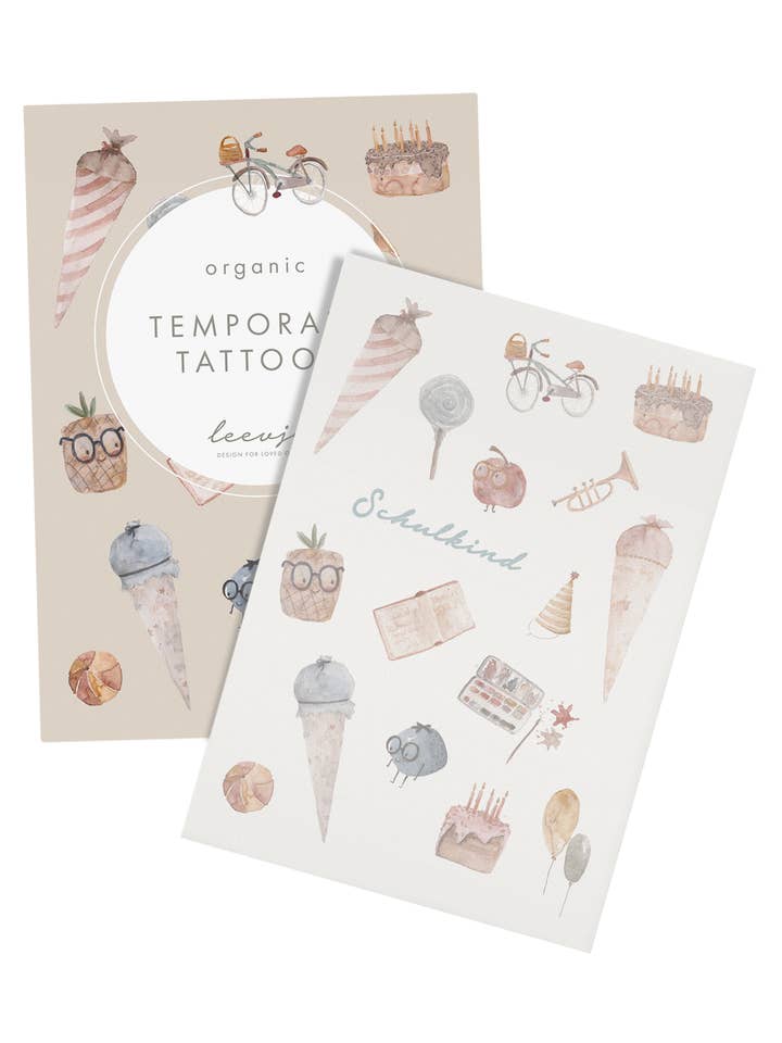 Organic Tattoos "School" for wholesale by Leevje