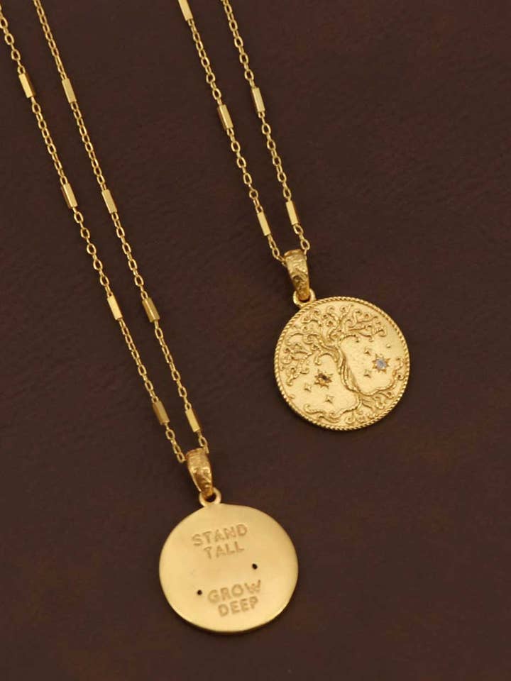 Celestial Tree of Life Gold Plated Necklace for wholesale by Culture Spot