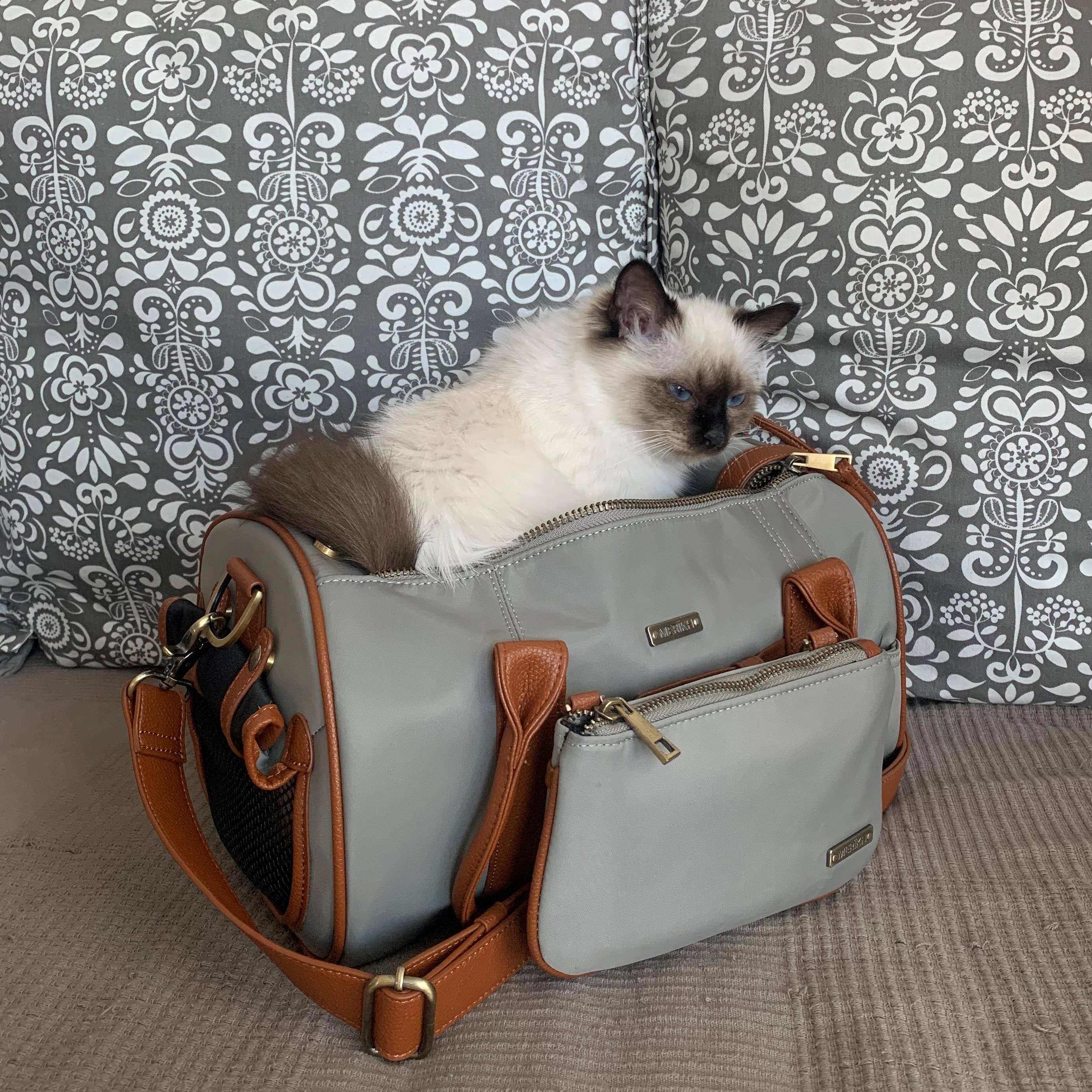 MERÏKH bags & accessories ©™ - Vente Caisse de transport – chat et chien - Sac de transport pour animaux approuvé en avion S - Beige13