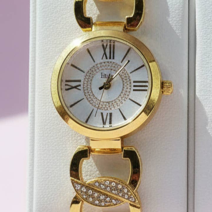 Arya Jewellery Wholesale - Wholesale Wrist Watch - Women's - Crystal Link Round Face Watch