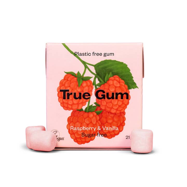 Gourmandise - Wholesale Chewing Gum - Plastic-free gum Raspberry and vanilla flavour TRUE GUM