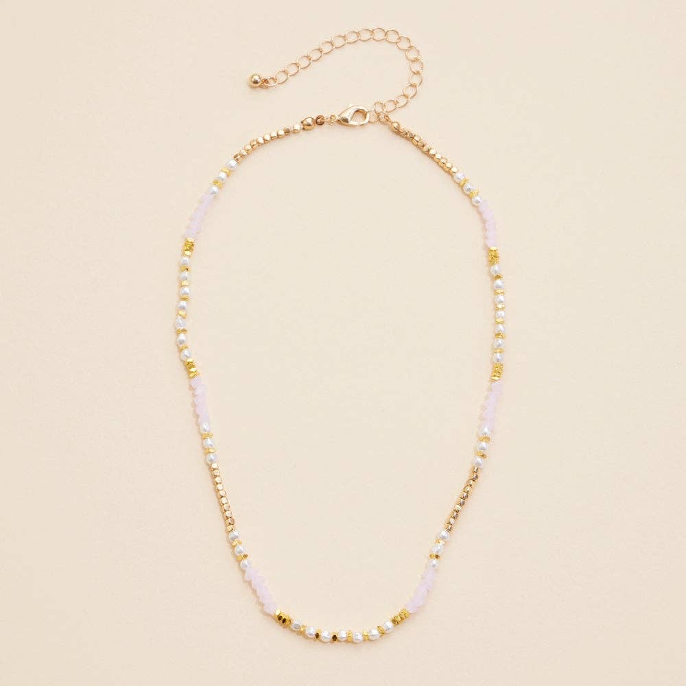 Frem – wholesale Beaded/pearl necklace – Glass Pearl & Metal Beaded Necklace5