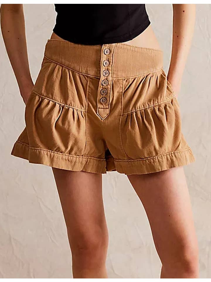 Sweetkama - Wholesale Shorts – Women’s - Ladies Solid Color Cotton Denim Shorts SKS4087
