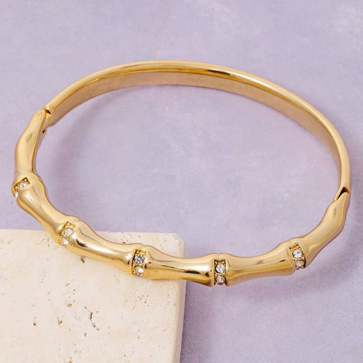 Pulsera de Bambú Chapada en Oro de Acero Inoxidable para venta al por mayor de The Looks by Fame Accessories