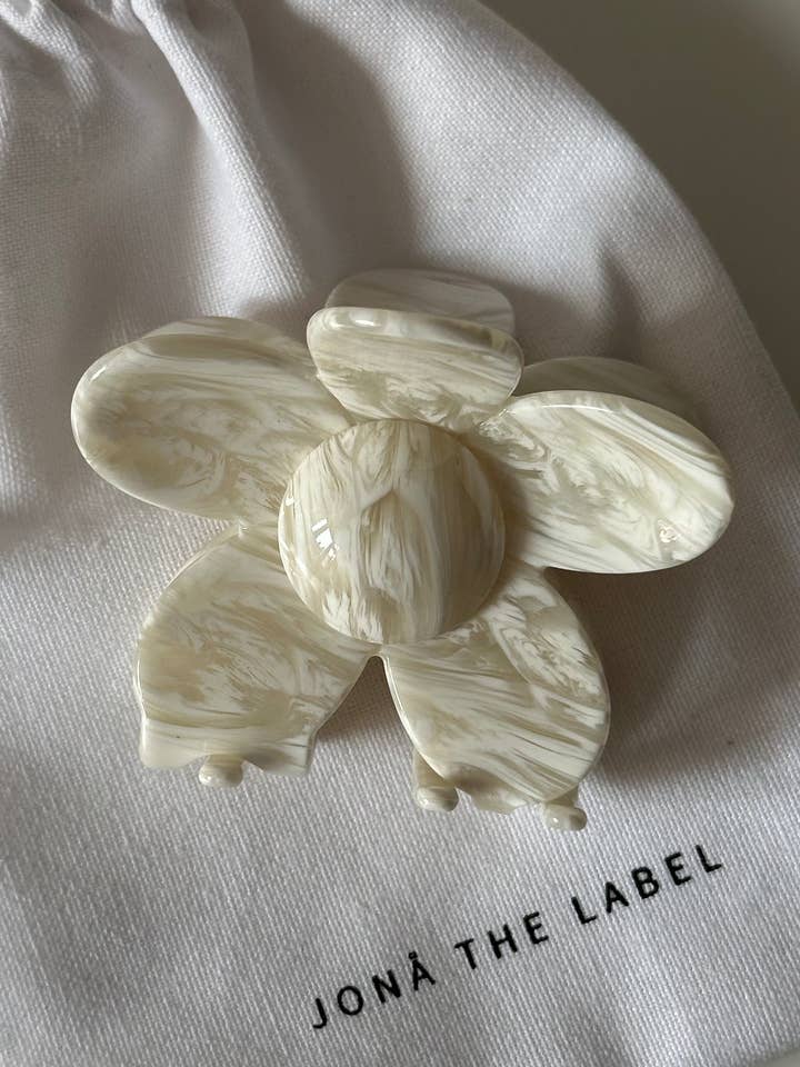 HAIR CLIP FLOWER beige swirl (FAIR) for wholesale by JONÅ THE LABEL
