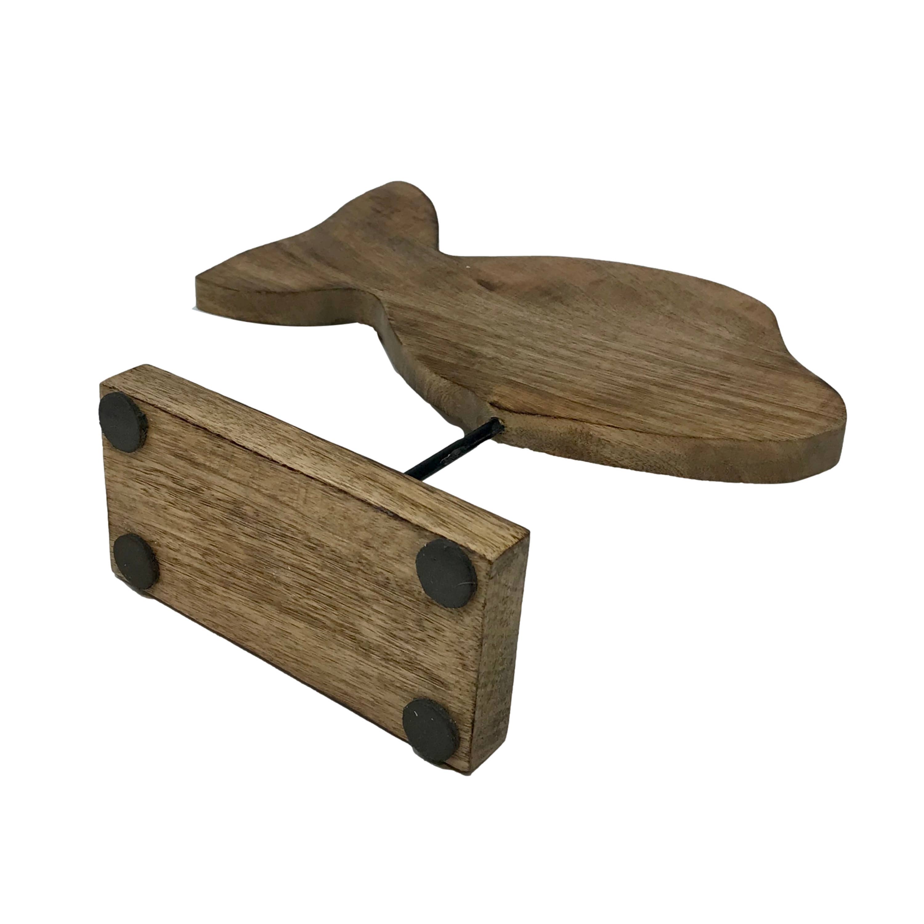 Wilco Home – Großhandel Dekofigur – Godfrey-Goldfisch-Statue aus Holz mit Aufschrift „Fish Tales“, geschnitzt6