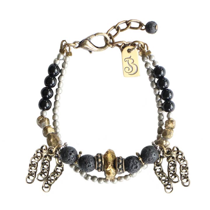 Pulseira Vera Quartz-Titano com Frisas por atacado de Julie Bessette