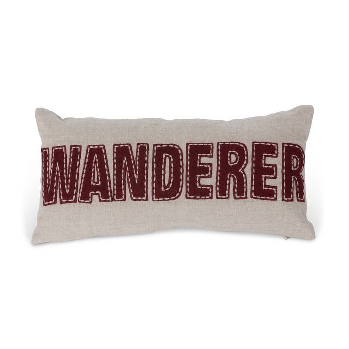 Promo Park Hill Collection "Wanderer" Appliqued Linen Pillow for wholesale by Park Hill Collection