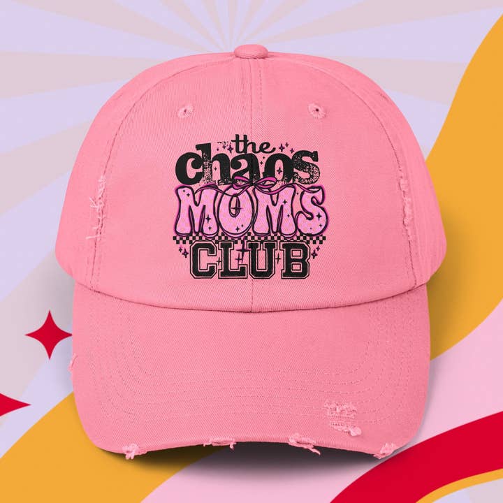 Clube das Mães do Caos Boné Desgastado por atacado de Apparel Crush