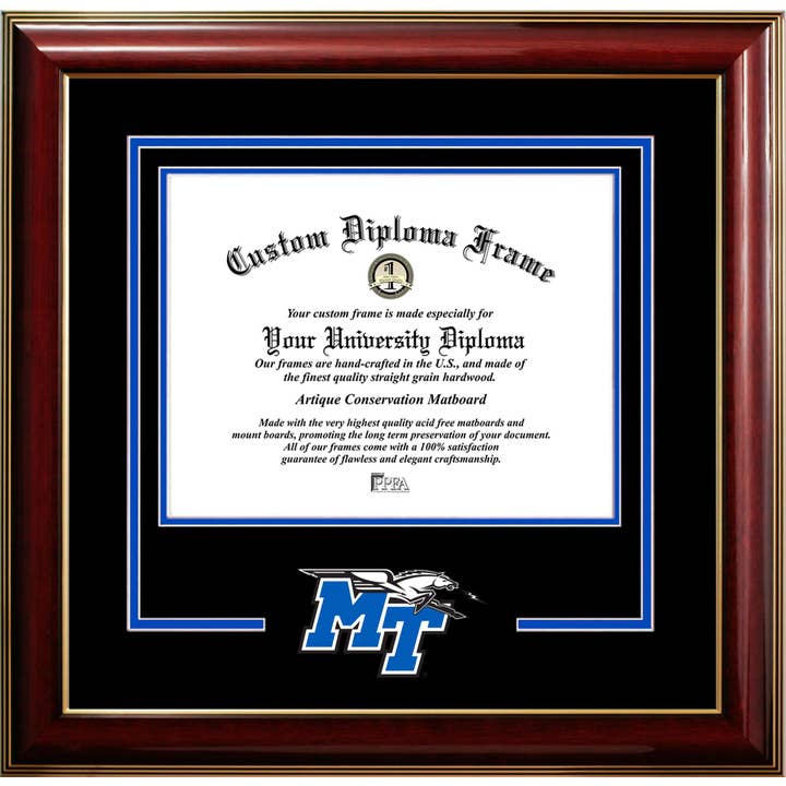 MTSU Classic Spirit Logo Diploma Frame for wholesale by Campus Images