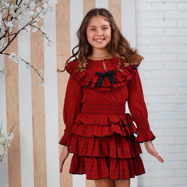 Quinn, Berry Plaid for wholesale by Ooh! La, La! Couture