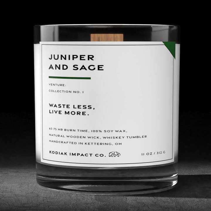 Juniper och Sage | Zero Waste Candle för wholesale av Kodiak Impact Co.