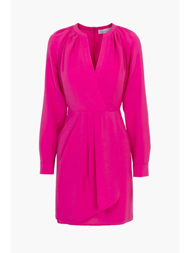 HOT PINK Margot Faux Wrap Dress for wholesale on Faire
