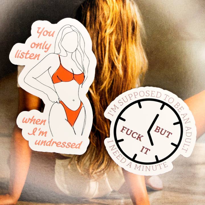 purple lace bra/revolving door TM3 sticker set for wholesale by SpicyStylesCo