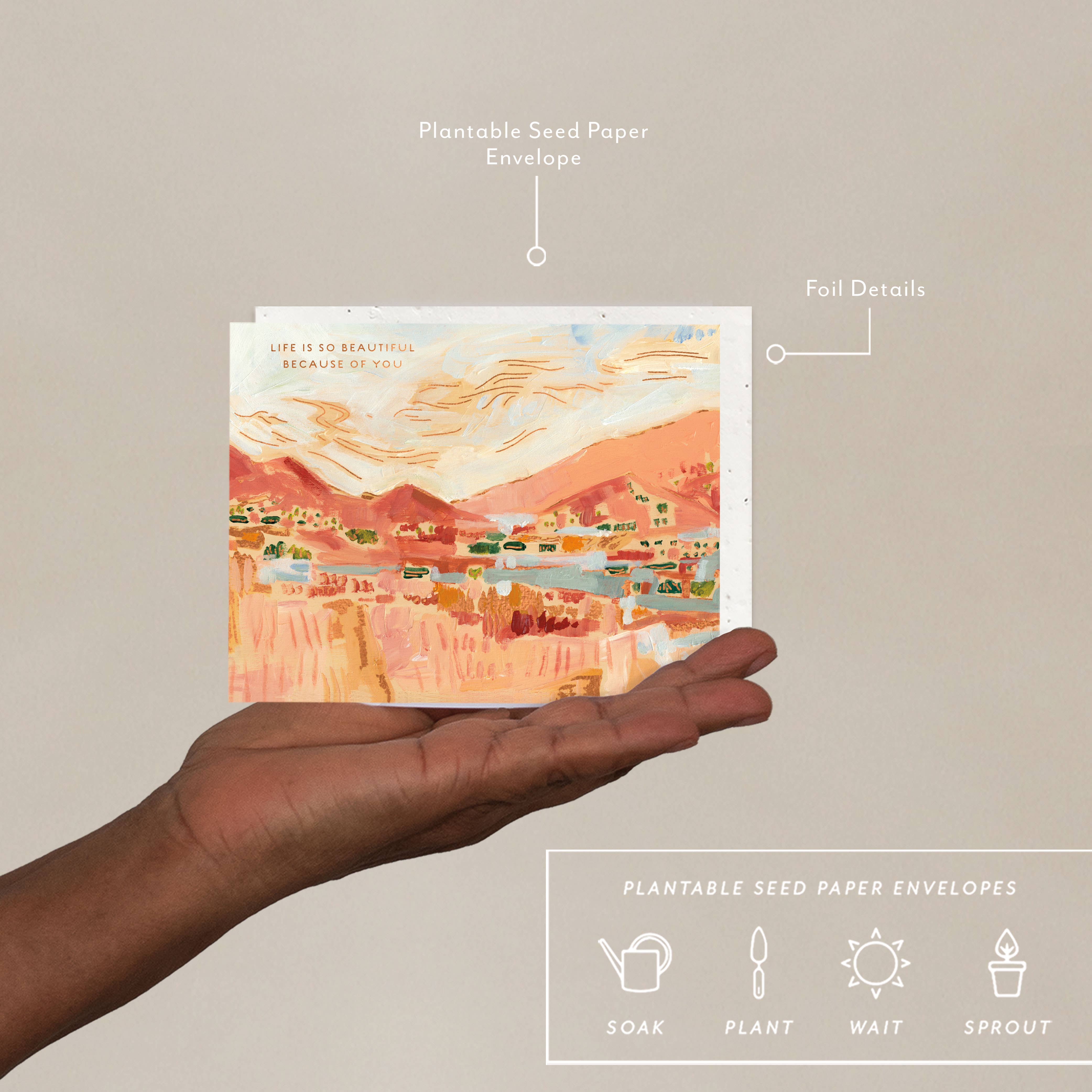 Seedlings - Wholesale Love Card - Golden Hills - Love + Friendship Card1